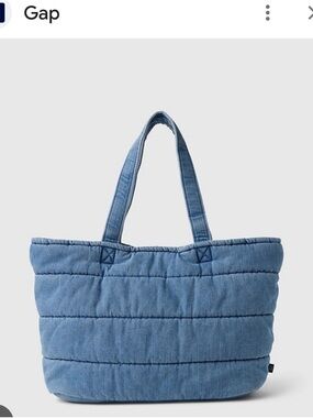 GAP Quilted Denim Tote in Blue